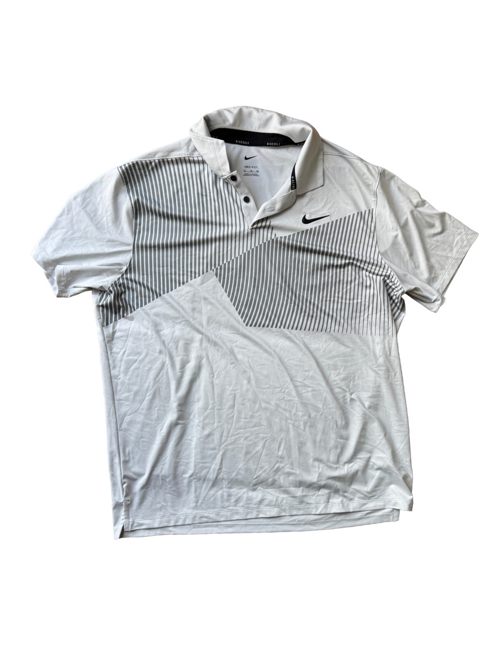 Nike Men’s White Golf Polo with Black Stripe Accent